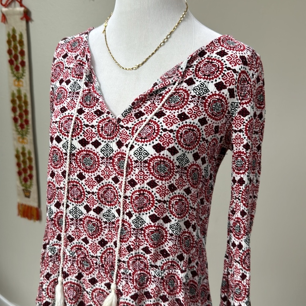 Boho gauzy tunic top SZ 8